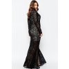 A Dlouhé černé krajkové šaty 60793 (* Velikost XXL / 44 / 12 / 16)