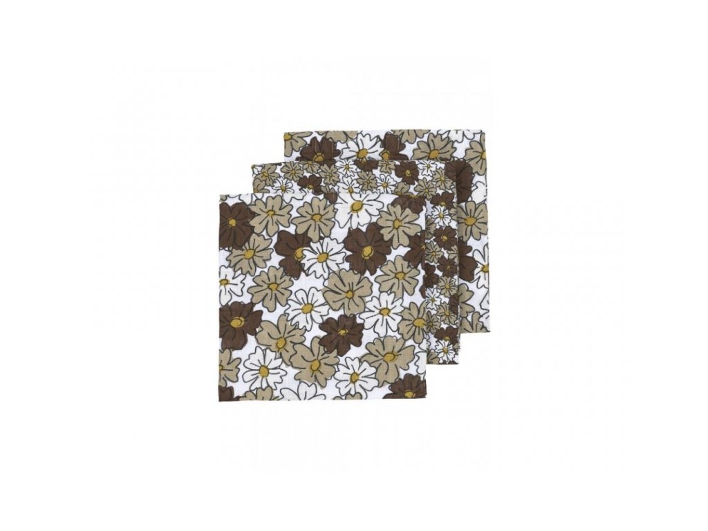 Meyco 3-balení pleny Vintage flower taupe