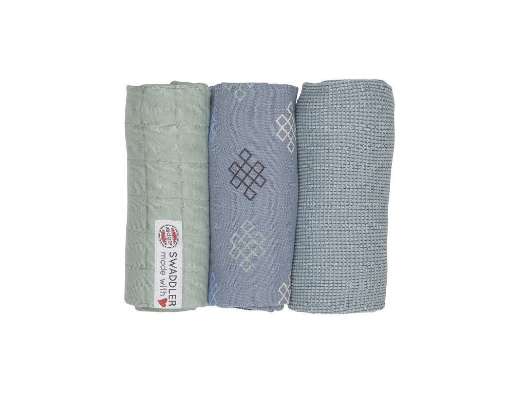 Lodger Swaddler Empire Knot 3balení 70 x 70 cm Eau Blu