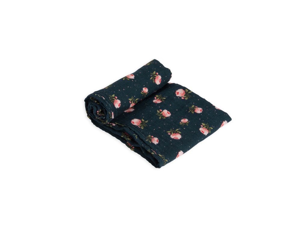 Little Unicorn Mu elinova zavinovaci plena 120x120cm Midnight Rose Trendybaby.cz