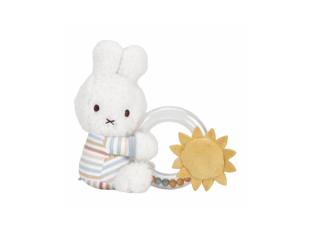 Little Dutch Chrastítko s korálky králíček Miffy Vintage Proužky