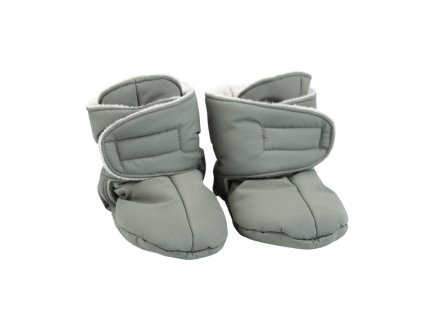 Voksi Zateplené látkové botičky meadow green light grey 1-2y