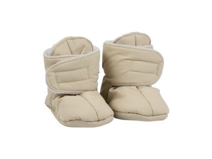 Voksi Zateplené látkové botičky seashell sand light grey 0-1y