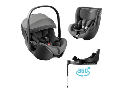 Britax Römer SET Autosedačka Baby-Safe Pro + Vario Base 5Z + autosedačka Dualfix 5z Style, Mineral Grey
