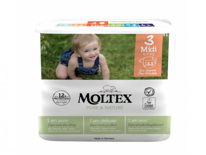 Moltex Pure & Nature Plenky 3 Midi 4-9 kg  (33 ks)_NEW