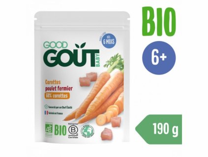 Good Gout Kapsička BIO Mrkev s farmářským kuřátkem 190 g