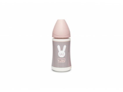 Suavinex PREMIUM LÁHEV 270 ml SILIKON 3P HYGGE PROUŽKY l BÍLÁ