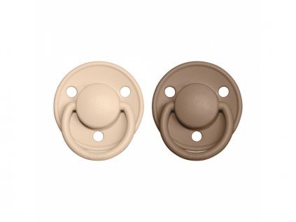 Bibs Dudlíky DE LUX Vanilla/Dark Oak - velikost 1, z přír.kaučuku 2ks