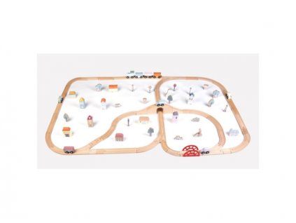 Vláčkodráha dřevěná XL Základní sada - DVOREČEK