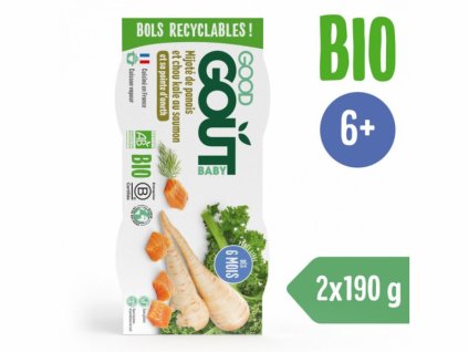 Good Gout BIO Losos s kapustou a pastinákem (2x190 g)