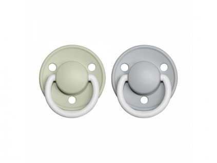 Bibs Dudlíky DE LUX SILIKON NOČNÍ Sage/Cloud 2ks, one size