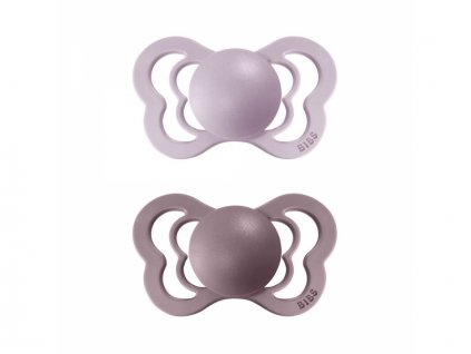 Bibs Dudlíky COUTURE ORTODONTIC SILIKON Dusky Lilac/Header velikost 2, 2ks