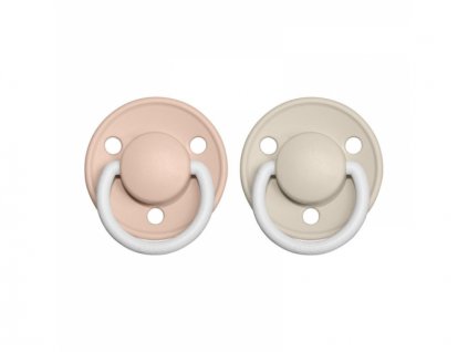 Bibs Dudlíky DE LUX NOČNÍ Blush/Vanilla - velikost 2, přír. kaučuk 2ks