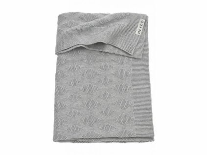 Meyco deka do kočárku/kolébky GOTS organic Diamond grey melange