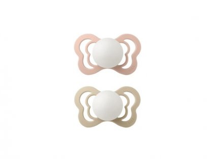 Bibs Dudlíky COUTURE NOČNÍ Blush/Vanilla velikost 1, přír.kaučuk 2ks