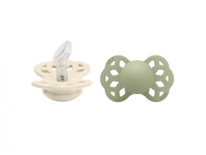 Bibs Dudlíky INFINITY ANATOMICKÉ SILIKON ivory-sage - vel. 1, 2ks