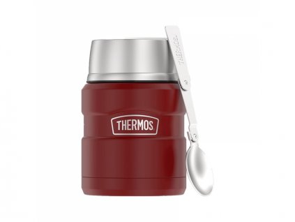 Thermos Termoska na jídlo se skládácí lžící a šálkem - rustic red