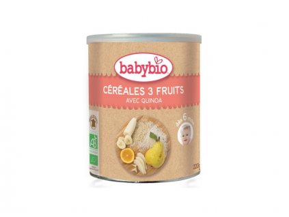 BabyBio nemléčná ovocná kaše (3 druhy ovoce) 220 g