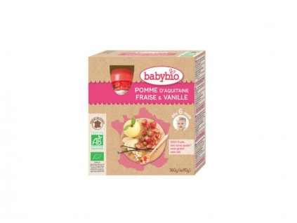 BabyBio kapsička jablko jahoda vanilka 4x90g