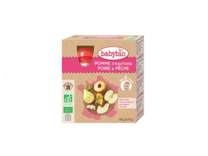 BabyBio kapsička jablko hruška broskev 4x90g