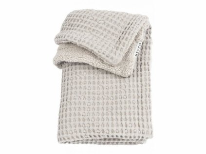 Meyco deka Waffle Teddy fleece 75x100 Greige