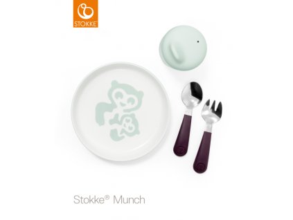 Stokke Munch Essential sada nádobí - soft mint