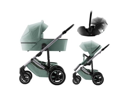 Britax Römer SET 3v1 kočárek Smile 5Z + hluboká korba + autosedačka Baby-Safe PRO Style, Jade Green