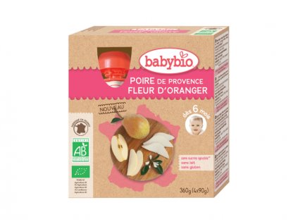 BabyBio kapsička hruška pomerančový květ 4x90g