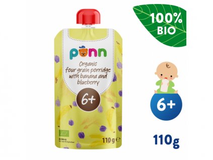 Salvest Ponn BIO Banán s borůvkou a obilnými vločkami (110 g)