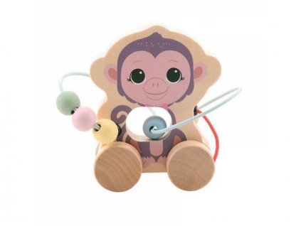 JOUÉCO the Wildies Family dřevěná hračka s labyrintem Monkey 12m+