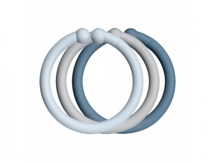 Bibs Loops kroužky 12 ks Baby Blue/Cloud/Petrol