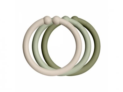 Bibs Loops kroužky 12 ks Vanilla/Sage/Olive