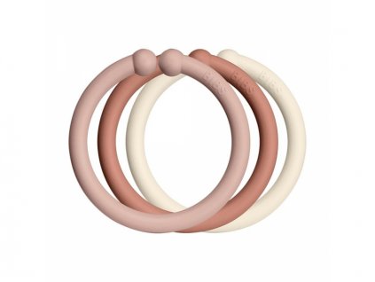 Bibs Loops kroužky 12 ks Blush/Woodchuck/Ivory