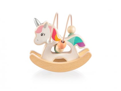 Zopa Dřevěný aktivity jednorožec, Pink