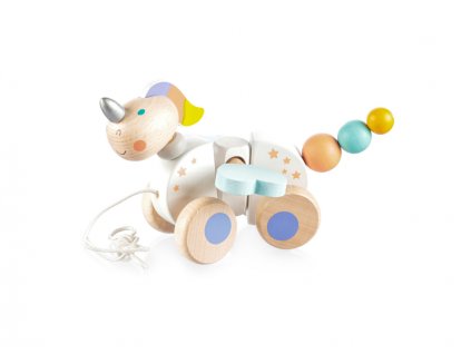 Zopa Dřevěná tahací hračka, Unicorn
