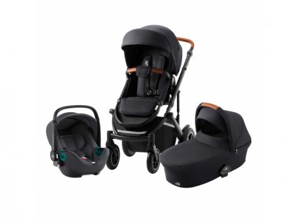 Britax Römer Set 3v1 kočárek Smile III + hl. korba + autosedačka Baby Safe iSENSE, Fossil Grey