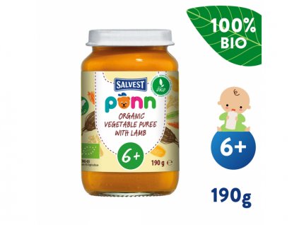 Salvest PONN BIO Jehněčí maso se zeleninovým pyré (190 g) 6+ m