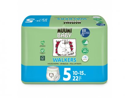 Walkers 5 MAXI PLUS 10-15 kg (22 ks), kalhotkové eko pleny