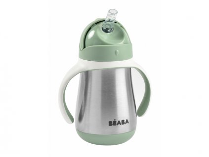 Beaba Hrnek termoizolační s brčkem nerez 250ml Sage Green