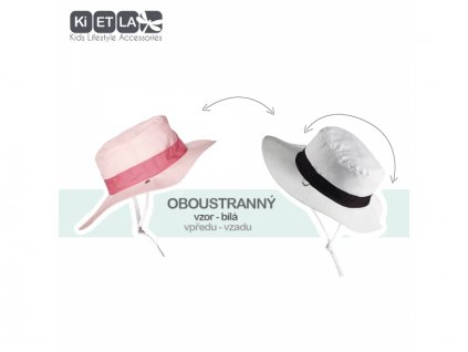 Ki ET LA Klobouček oboustranný s UV ochranou - 49cm - panama pink