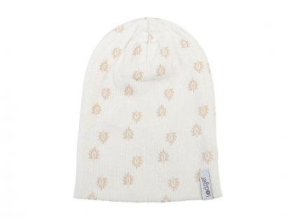 Lodger Beanie Print Rib Cloud Dancer 6 - 12 měsíců