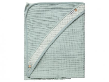 Bebe-Jou Mušelínový ručník s kapucí Pure Cotton Green