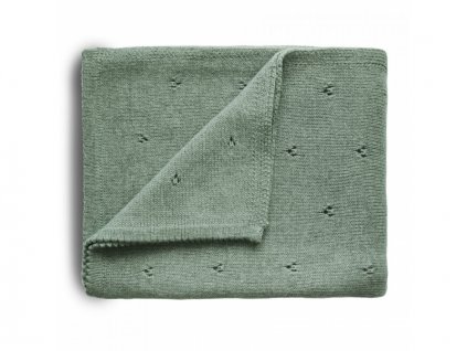 MUSHIE pletená deka z BIO bavlny, 80x100 cm - Sage
