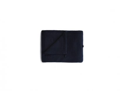 MUSHIE pletená deka z BIO bavlny, 80x100 cm - Dark Navy