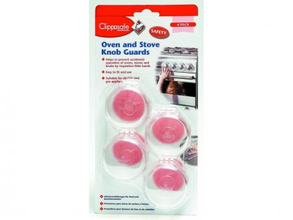 Clippasafe Ochranné knoflíky sporák 4ks, Transparent