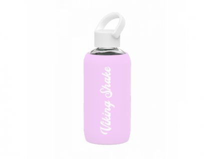 EcoViking Lahev na vodu 420ml skleněná silikonový obal Pink