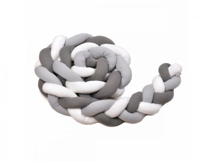 T-TOMI Pletený mantinel 360 cm, white + grey + anthracite