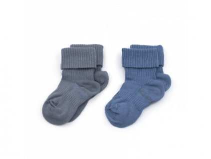 KipKep ponožky Stay-on-Socks 0-6m 2páry Denim Blue