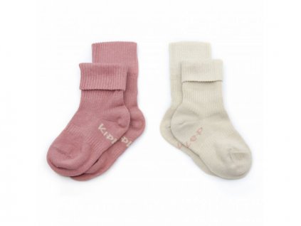 KipKep ponožky Stay-on-Socks 12-18m 2páry Dusty Clay