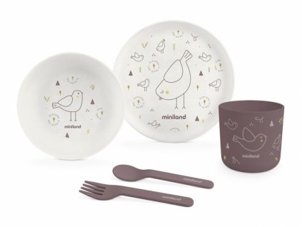 Miniland Jídelní sada 5-dílná Natur ptáček - AKCE